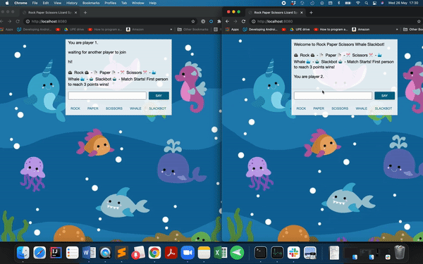 Multiplayer Rock Paper Scissors Whale Slackbot Game